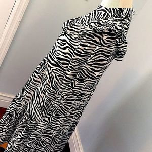 Zebra print ruffle dress.